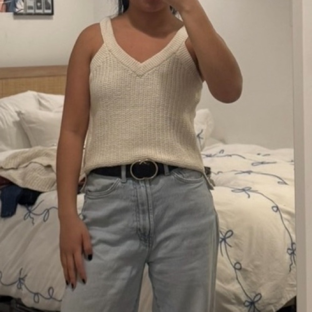 Madewell Cream Knit Sweater Tank